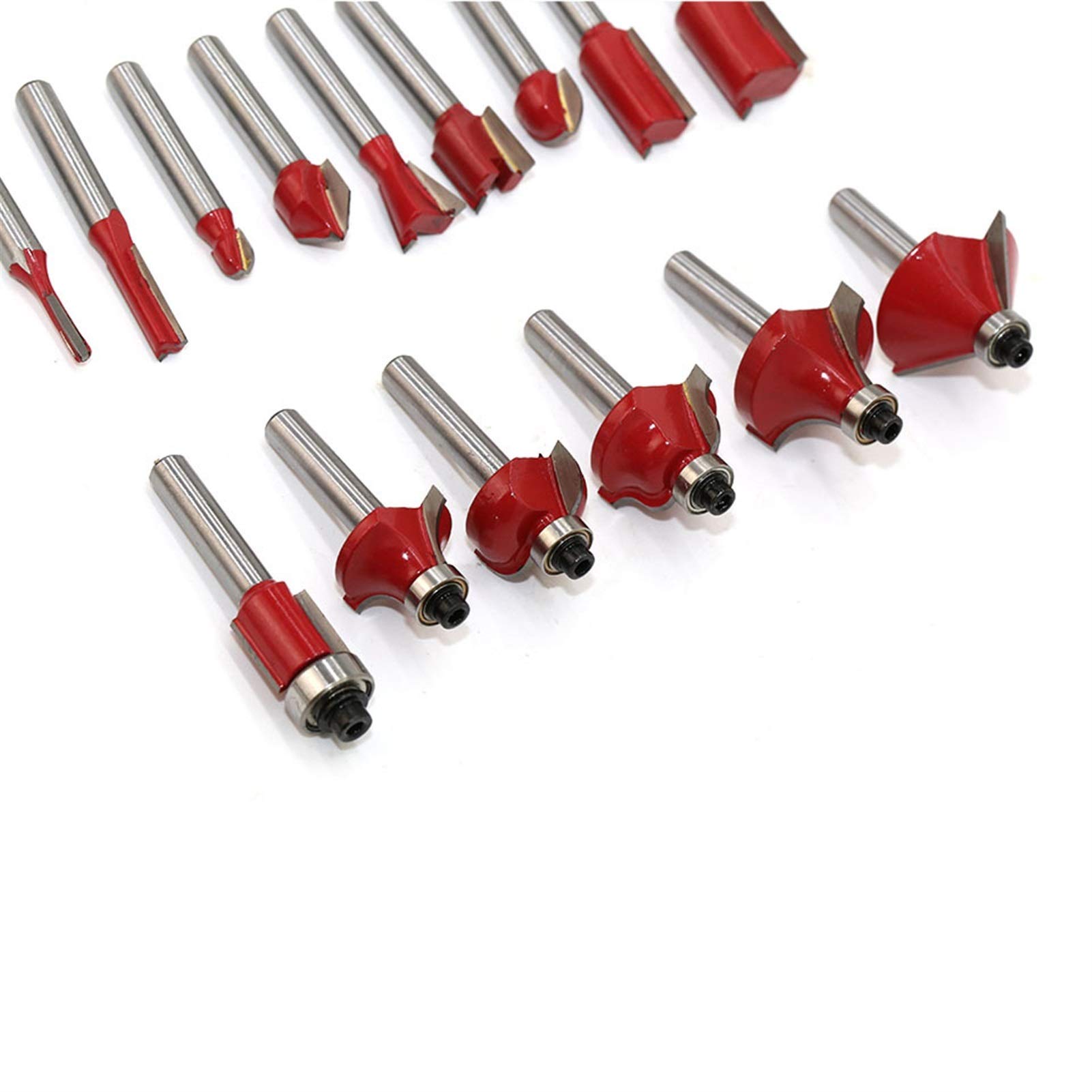 Amazon.com: Bclla Zkenyao-Router Bit 15pcs/Set 1/4''/8mm Shank